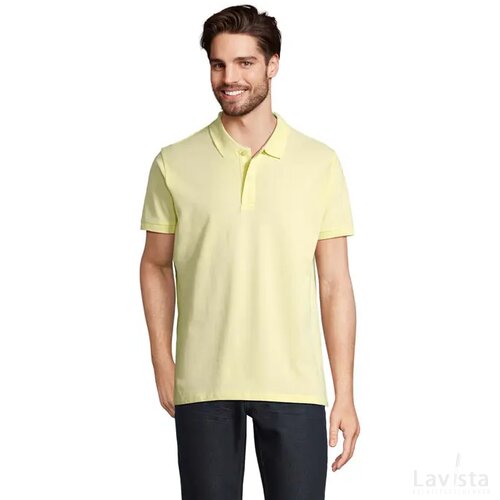 Planet heren polo 170g Planet men licht geel