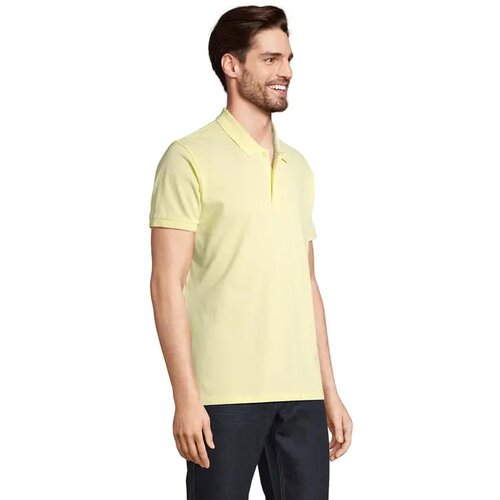 Planet heren polo 170g Planet men licht geel