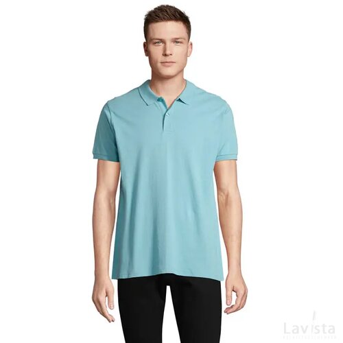 Planet heren polo 170g Planet men zwembad blauw
