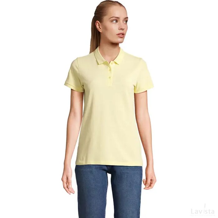 Planet dames polo 170g Planet women licht geel