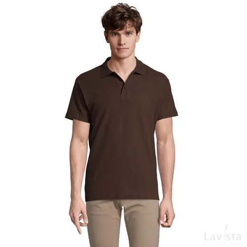 Spring ii heren polo 210g Spring ii chocolate