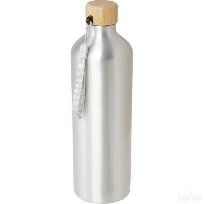 Malpeza 1000 ml waterfles van RCS-gecertificeerd gerecycled aluminium Zilver