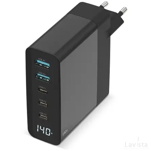 CH-1003 140W GaN Power Delivery Wall Charger zwart