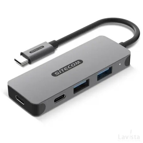 Sitecom USB-C to 2x USB-A + 2x USB-C Hub grijs