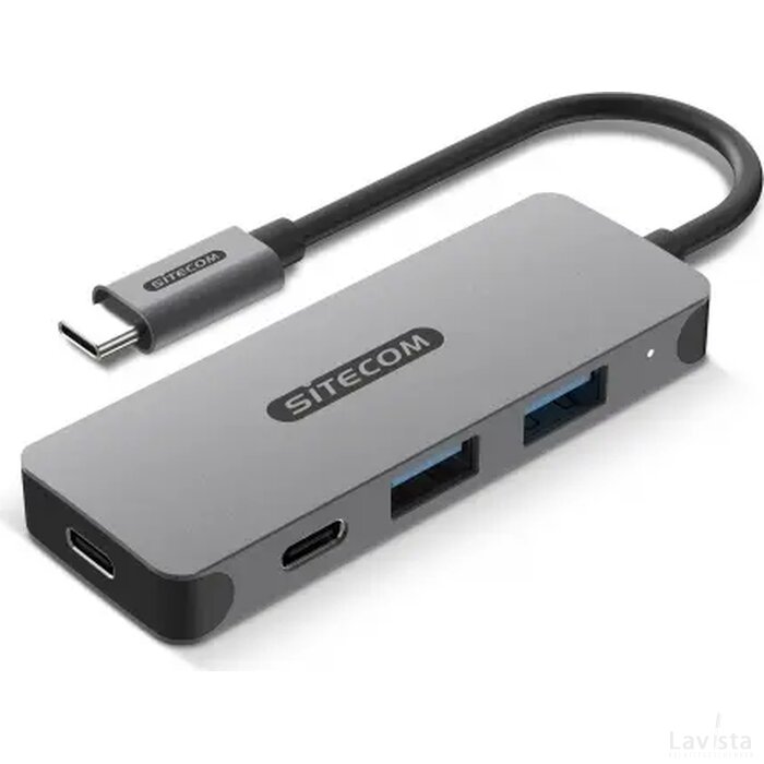 Sitecom USB-C to 2x USB-A + 2x USB-C Hub grijs