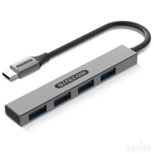 Sitecom CN-5001 USB-C to 4x USB-A Nano hub grijs