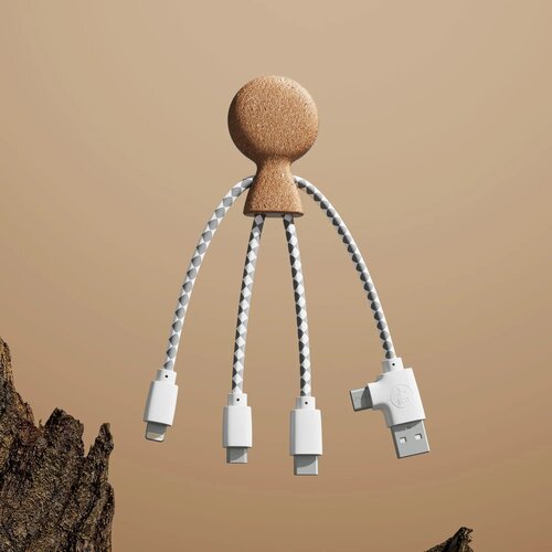 Xoopar Mr. Bio Cork multi-oplaadkabel Naturel