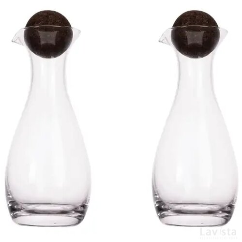 Sagaform Nature karaf olie/azijn met kurkstoppers 2 st. 300ml transparant
