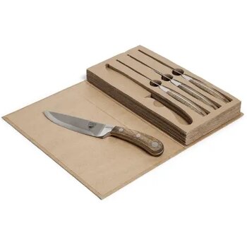 Orrefors Hunting steakmessenset staal hout