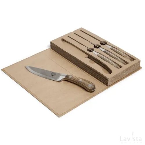 Orrefors Hunting steakmessenset staal hout