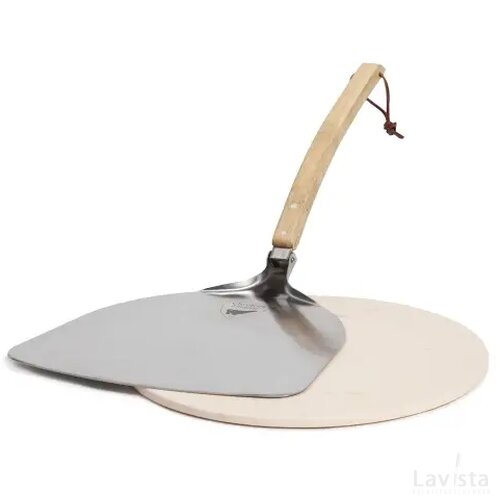 Orrefors Hunting pizzasteen met pizzaschep hout