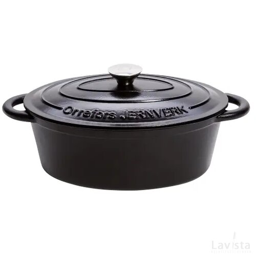 Orrefors Jernverk Ovale geëmailleerde braadpan 3.5L zwart