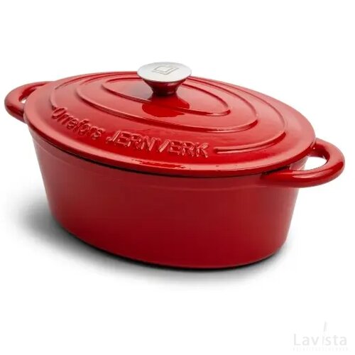 Orrefors Jernverk Ovale geëmailleerde braadpan 3.5L rood
