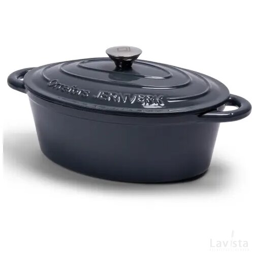 Orrefors Jernverk Ovale geëmailleerde braadpan 3.5L grijs