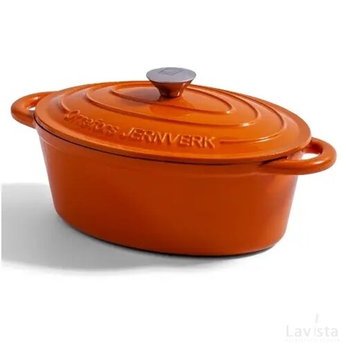 Orrefors Jernverk Ovale geëmailleerde braadpan 3.5L oranje
