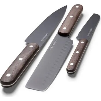 Orrefors Jernverk messenset van hout set van 3 hout