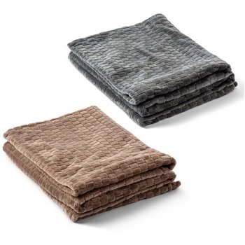 Kosta Linnewafveri Fleece deken Jaquard 130x170 cm licht bruin Kosta Linnewafveri Fleece deken Jaquard 130x170 cm licht bruin