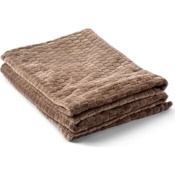 Kosta Linnewafveri Fleece deken Jaquard 130x170 cm licht bruin