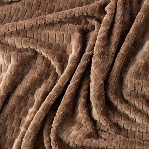 Kosta Linnewafveri Fleece deken Jaquard 130x170 cm licht bruin