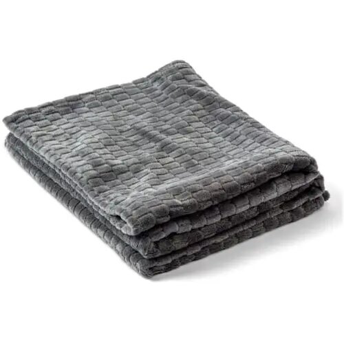 Kosta Linnewafveri Fleece deken Jaquard 130x170 cm donker grijs