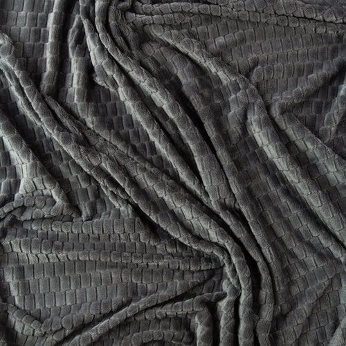 Kosta Linnewafveri Fleece deken Jaquard 130x170 cm donker grijs