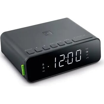 M-175 | Muse FM dubbele wekkerradio draadloze telefoon opladen 5W zwart