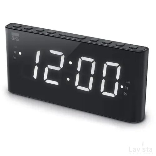 CR136 | NewOne PLL wekkerradio met dubbel alarm zwart