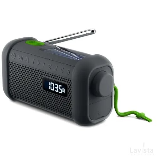 MH-08 | Muse radio Bluetooth speaker met solar en opwindmechanisme zwart