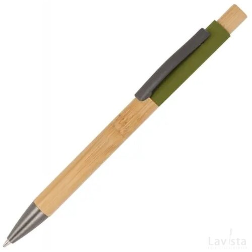 Balpen Madrid hout olijfgroen