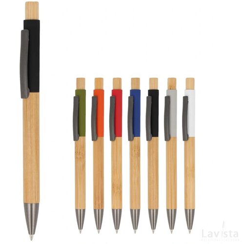 Balpen Madrid hout donkerblauw