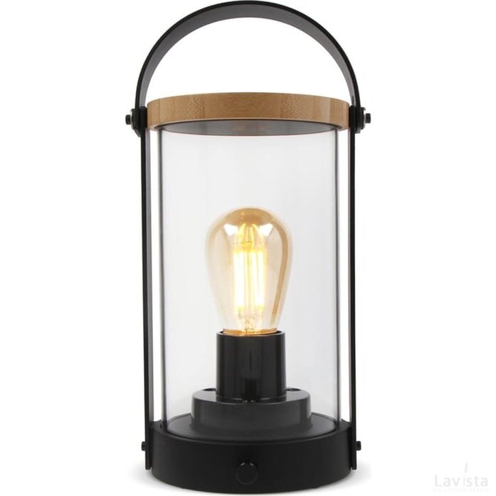 Edison Bamboe Lamp zwart