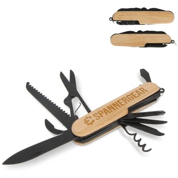 Multitool bamboe 9 functies zwart