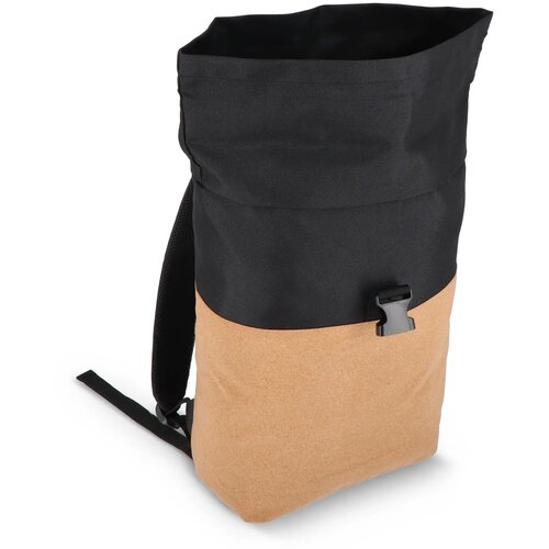 Rolltop rugzak kurk & R-PET 18L zwart