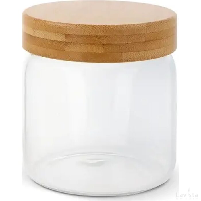 Canister glas & bamboe 600ml transparant