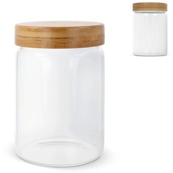 Canister glas & bamboe 900ml transparant Canister glas & bamboe 900ml transparant