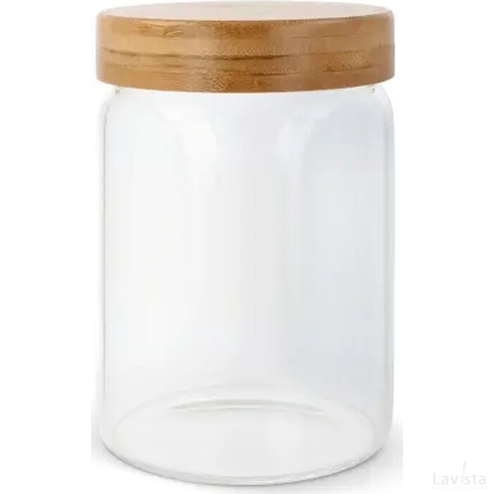 Canister glas & bamboe 900ml transparant