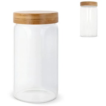 Canister glas & bamboe 1200ml transparant