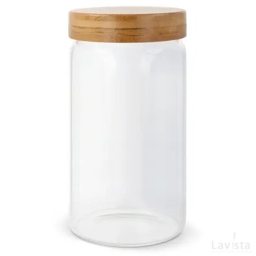 Canister glas & bamboe 1200ml transparant