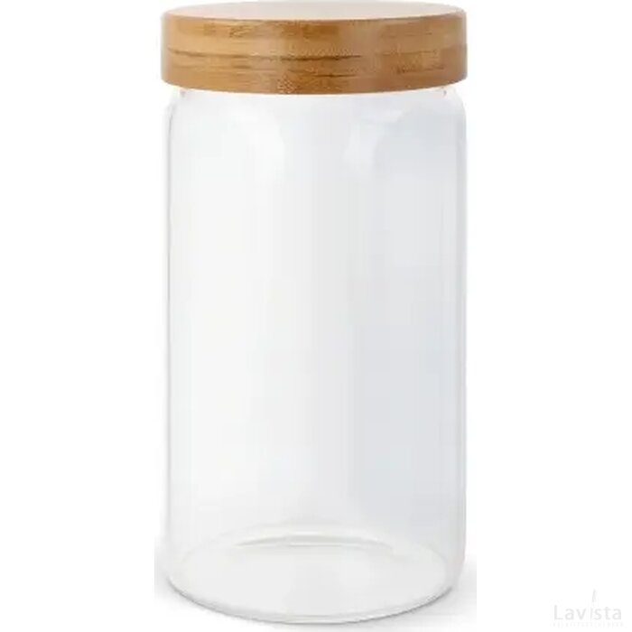 Canister glas & bamboe 1200ml transparant