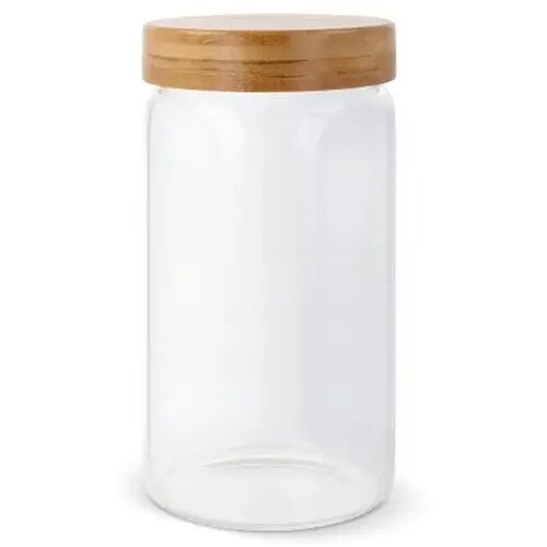 Canister glas & bamboe 1200ml transparant