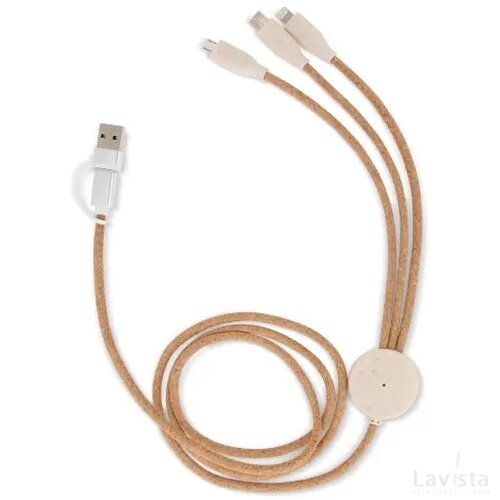 FSC cork 3 in 1 PD charging & data cable natuur