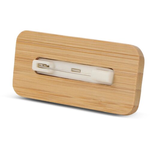 Luxe naambadge van bamboe Naturel