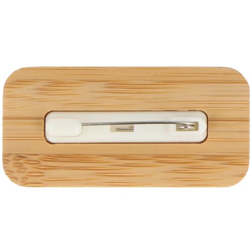 Luxe naambadge van bamboe Naturel
