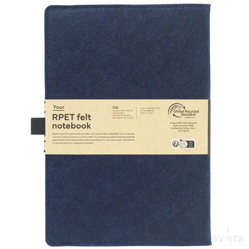Felty Grs Rpet Notebook A5 Notitieboek Donkerblauw