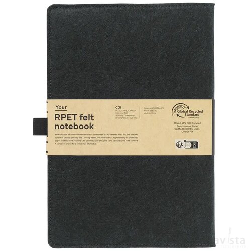 Felty Grs Rpet Notebook A5 Notitieboek Zwart
