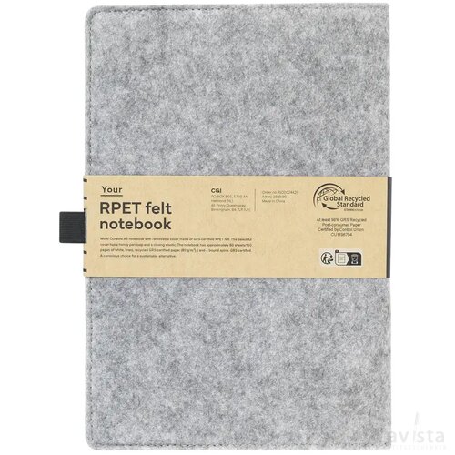 Felty Grs Rpet Notebook A5 Notitieboek Grijs
