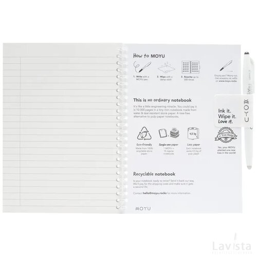 Moyu Erasable Stone Paper Notebook Softcover 18 Pag. Zwart