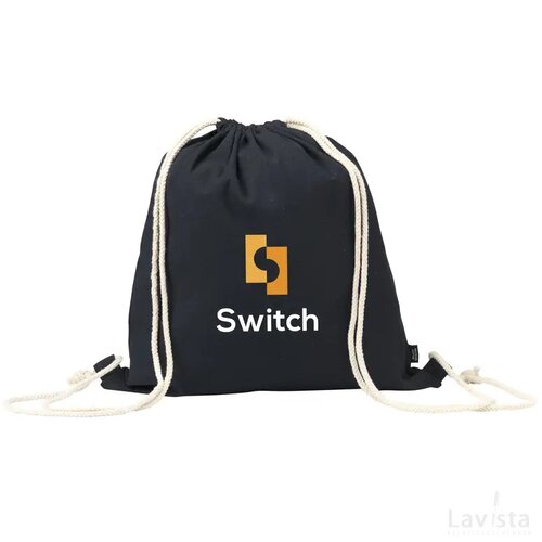 Promocolour Grs Recycled Cotton Backpack (150 G/M²) Zwart