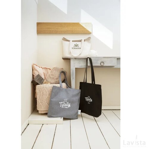 Wolkat Rabat Recycled Textile Shopper Winkeltas Zwart