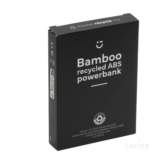 Boru Bamboo Rcs Recycled Abs Powerbank Wireless Charger Zwart